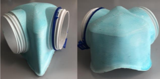 My MaskFit prototype mask coated with copper polymer technology shown to kill viruses including coronavirus effectively.